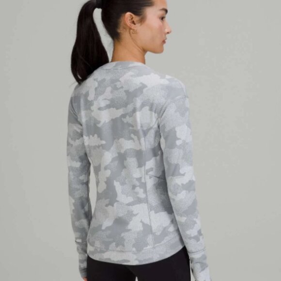 Lululemon NWT Close to Crossing Long Sleeve Top Speckle Camo Jacquard Rhino Grey - Picture 2 of 8